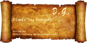 Dimény Gergő névjegykártya